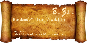 Bockmüller Zsaklin névjegykártya