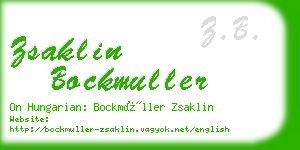 zsaklin bockmuller business card